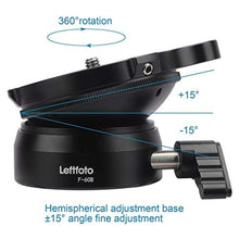 Load image into Gallery viewer, Tripod Leveling Base Half Ball Quick Tilted up and Down 15 Degrees in Any Direction for Canon Nikon and Other DSLR Cameras Tripods Monopods with Offset Bubble Level, Black_5839
