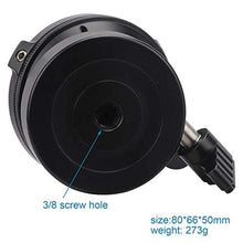 Load image into Gallery viewer, Tripod Leveling Base Half Ball Quick Tilted up and Down 15 Degrees in Any Direction for Canon Nikon and Other DSLR Cameras Tripods Monopods with Offset Bubble Level, Black_5841
