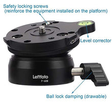 Load image into Gallery viewer, Tripod Leveling Base Half Ball Quick Tilted up and Down 15 Degrees in Any Direction for Canon Nikon and Other DSLR Cameras Tripods Monopods with Offset Bubble Level, Black_5842
