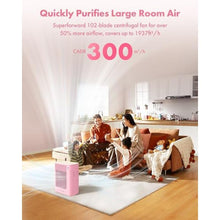Load image into Gallery viewer, Trucozie Air Purifier for Home Large Room Bedroom Up to 1937 Ft in 1 Hr With Double-sided Air Inlet, Air Quality and Light Sensors, HEPA Sleep Mode for Allergies, Dust, Pollen, Pet Hair, Pink_638
