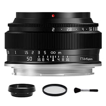 Load image into Gallery viewer, TTArtisan 50mm F2 Full Frame Large Aperture Manual Portrait Lens for Sigma for Leica for Panasonic L Mount Camera T TL TL2 CL FP S1 S5 Series Black_1
