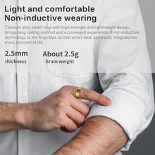 Load image into Gallery viewer, Tulbeys Smart Ring for Men &amp; Women - 5ATM Waterproof, Health &amp; Fitness Tracker, Heart Rate Monitor, Hand Gesture Brush Tiktok, Titanium Alloy Smart Rings for iOS/Android(Gold #12)_2559
