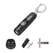 Load image into Gallery viewer, TUNENGE S15Pro Keychain Flashlight,750 High Lumen EDC Pocket Flashlight with Clip,USB C Rechargeable Mini Flashlight with Magnet,Suitable for Hiking, Camping, Repair(Black), PlasticSwitchBlack_1
