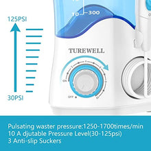 Load image into Gallery viewer, TUREWELL Water Dental Flosser for Teeth/Braces, Water Teeth Cleaner 8 Jet Tips and 10 Pressure Levels, 600ML Large Water Tank Oral Irrigator for Family(White)_8011

