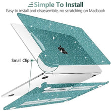 Load image into Gallery viewer, TWOLSKOO Glitter Case for MacBook Air 13 inch M5 2026 M4 M3 M2 2025-2022 (Model A3449 A3240 A3113 A2681), Bling Hard Shell Case &amp; Keyboard Cover &amp; Screen Film for MacBook Air 13.6 inch, Star Teal, StarTeal_759
