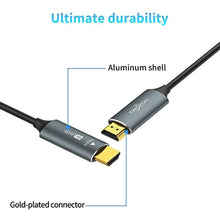 Load image into Gallery viewer, Twozoh Fiber Optic HDMI Cable 100FT, 4K Fiber HDMI to HDMI Cable 4K/60Hz (4:4:4 HDR10 HDCP2.2) 1440p 144Hz 18Gbps High Speed UHD Fiber HDMI Cord(30M), grey_5626
