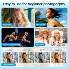 Load image into Gallery viewer, TZZPL 4K Digital Camera, 64MP Vlogging Camera for Photography with 3" 180 Flip Screen, 16X Digital Zoom Point and Shoot Camara with 64GB Micro SD Card for Beginner (White)_5149
