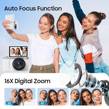 Load image into Gallery viewer, TZZPL 4K Digital Camera, 64MP Vlogging Camera for Photography with 3" 180 Flip Screen, 16X Digital Zoom Point and Shoot Camara with 64GB Micro SD Card for Beginner (White)_5150
