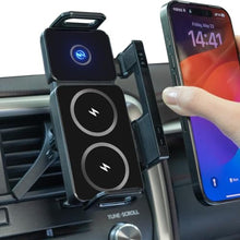 Load image into Gallery viewer, TZZPL Car Phone Holder, Ultra Stable Dashboard Air Vent Cell Phone Car Mount, 15 Watt Dual Coil Fast Charger, Rotating Charger Car Phone Mount, for Smartphones, Black_1
