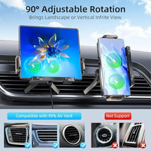 Load image into Gallery viewer, TZZPL Car Phone Holder, Ultra Stable Dashboard Air Vent Cell Phone Car Mount, 15 Watt Dual Coil Fast Charger, Rotating Charger Car Phone Mount, for Smartphones, Black_5193
