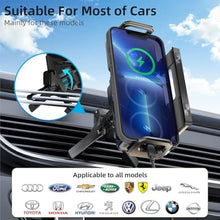 Load image into Gallery viewer, TZZPL Car Phone Holder, Ultra Stable Dashboard Air Vent Cell Phone Car Mount, 15 Watt Dual Coil Fast Charger, Rotating Charger Car Phone Mount, for Smartphones, Black_5195
