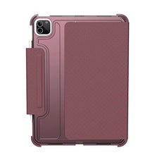 Load image into Gallery viewer, [U] by UAG iPad Pro 11" (4th Gen 2022, 3rd Gen 2021) Case Lucent Lightweight Slim Shockproof Smart Folio Protective Cover with Auto/Sleep Wake &amp; Pencil Holder, Aubergine/Dusty Rose, AubergineDustyRose_2597
