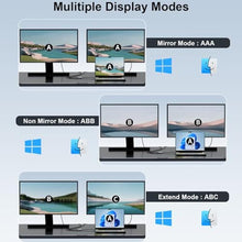 Load image into Gallery viewer, UANTIN USB 3.0 to Dual HDMI Adapter Extended Display | 4K/1080p Aluminum Universal Video Graphics Card Adapter for Mac OS and Windows, USB to 2 HDMI Splitter for Laptop,Desktop and More - (11 INCH), Grey_1921
