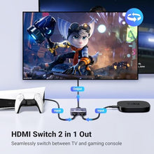 Load image into Gallery viewer, UGREEN HDMI Switch 4K@60Hz, Bi-Directional HDMI Switcher 2 in 1 Out HDMI Splitter 1 Input 2 Output Supports UHD 3D HDR Compatible with PS5, PS4, Xbox Series X/S, Roku, Fire Stick, Grey_964
