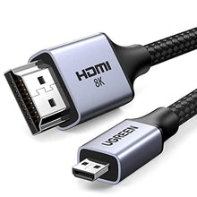 Load image into Gallery viewer, UGREEN Micro HDMI to HDMI Cable, 6.6FT, Aluminum, 8K@60Hz, Braided, HDR, Grey_1
