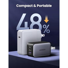 Load image into Gallery viewer, UGREEN Nexode 65W GaN USB C Wall Charger, 3-Port Compact Foldable Fast Charger Power Adapter for iPhone 17/16/15 Series, Galaxy S25/S24, Pixel 10/9, MacBook Pro/Air, Dell XPS, iPad Pro (Black)_154
