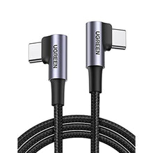 Load image into Gallery viewer, UGREEN Right Angle USB C Cable, 60W USB C Fast Charging Cable 90 Degree Compatible with iPhone 17/17 Air/17 Pro/16, MacBook Pro, iPad Pro, Samsung Galaxy S25/S24, Google Pixel 10/9, 6.6FT, Black_1
