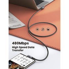 Load image into Gallery viewer, UGREEN Right Angle USB C Cable, 60W USB C Fast Charging Cable 90 Degree Compatible with iPhone 17/17 Air/17 Pro/16, MacBook Pro, iPad Pro, Samsung Galaxy S25/S24, Google Pixel 10/9, 6.6FT, Black_8080
