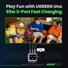 Load image into Gallery viewer, UGREEN Uno 65W USB C Charger Block, Nexode 3-Port GaN Fast Charger with Screen, Fun Robot Gifts for Men Women, Compatible with iPhone 17, MacBook Pro/Air/Neo, XPS, Galaxy S26, Steam Deck, Black_144
