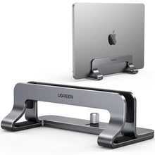 Load image into Gallery viewer, UGREEN Vertical Laptop Stand Holder for Desk Compatible with MacBook Pro, MacBook Air Stand Vertical Aluminum Adjustable for Up to 17.3 Inch Gaming Laptop, Gray, SilverGray_1
