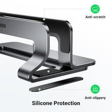 Load image into Gallery viewer, UGREEN Vertical Laptop Stand Holder for Desk Compatible with MacBook Pro, MacBook Air Stand Vertical Aluminum Adjustable for Up to 17.3 Inch Gaming Laptop, Gray, SilverGray_8561
