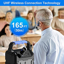 Load image into Gallery viewer, UHF Wireless Headset Microphone System: Mic Headset - LED Digital Display, Head Handheld Mic 2 in 1, Working Time 6H, 165 ft Range Mics for Voice Amplifier, Tour Guide, Teaching, Fitness, PA System, Black_4748
