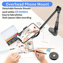 Load image into Gallery viewer, UHIKY 4.6"-11" Phone &amp; Tablet Bed Holder with Wireless Remote,gooseneck Cellphone Stand,Flexible Overhead Mount clamp Clip for Desk Bedside headboard, Recording Filming, for iPhone/iPad/Tablet/Kindle_258
