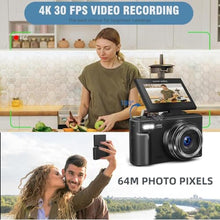 Load image into Gallery viewer, UIKICON Digital Camera for Photography and Vlogging, 4K Autofocus YouTube Camera with 3" 180 Flip Screen, WiFi, 18X Zoom, Flash, 2 Batteries &amp; 32GB SD Card_1957
