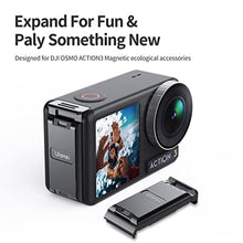 Load image into Gallery viewer, ULANZI Battery Door Cover for DJI Action 3 - ULANZI OA-16 Metal Battery Door Vlog Accessories Fits for DJI Action 3 Magnetic System,Magnetic Buckle Design for More Expansion &amp; Versaltility_536
