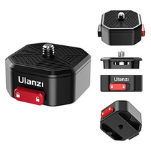 Load image into Gallery viewer, Ulanzi Claw Quick Release Plate Tripod QR Camera Mount Adapter, Quick Setup Kit with 1/4'' Screw for Canon/Sony/Nikon Cameras/Zhiyun/Feiyu/DJI/Moza Stablizers Switch Between Tripod/Monopod/Slider, Black_1
