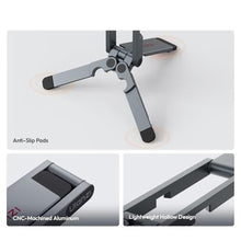 Load image into Gallery viewer, ULANZI MA62 Magnetic Phone Tripod Stand, Ultra-Slim 0.33in Pocket-Sized Foldable Kickstand, N52 Magnet Aluminum Alloy Mantis Hook Desktop Mount, 2.22oz Portable Mini Tripod for iPhone Android, MatteBlack_717
