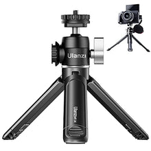 Load image into Gallery viewer, ULANZI Mini Camera Tripod with 360 Ball Head &amp; Cold Shoe, Extendable Small Selfie Stick Tabletop Tripod Stand Handle Grip for Camera iPhone 11 Canon G7X Mark III Sony ZV-1 RX100 VII A6600 Vlogging, black_1
