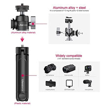 Load image into Gallery viewer, ULANZI Mini Camera Tripod with 360 Ball Head &amp; Cold Shoe, Extendable Small Selfie Stick Tabletop Tripod Stand Handle Grip for Camera iPhone 11 Canon G7X Mark III Sony ZV-1 RX100 VII A6600 Vlogging, black_7984
