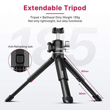 Load image into Gallery viewer, ULANZI Mini Camera Tripod with 360 Ball Head &amp; Cold Shoe, Extendable Small Selfie Stick Tabletop Tripod Stand Handle Grip for Camera iPhone 11 Canon G7X Mark III Sony ZV-1 RX100 VII A6600 Vlogging, black_7986
