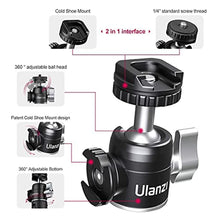 Load image into Gallery viewer, ULANZI Mini Camera Tripod with 360 Ball Head &amp; Cold Shoe, Extendable Small Selfie Stick Tabletop Tripod Stand Handle Grip for Camera iPhone 11 Canon G7X Mark III Sony ZV-1 RX100 VII A6600 Vlogging, black_7987
