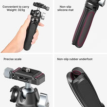 Load image into Gallery viewer, ULANZI MT-47 Camera Tripod Aluminum Alloy Mini Travel Phone Tripod Stand Compact Desktop Tripod for DSLR, 360 Ball Head with 1/4 inch Arca Quick Release Plate Cold Shoe Portable Vlog Selfie Stick, Black_2752
