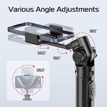 Load image into Gallery viewer, ULANZI MT-70 Extendable Tripod, 63" Selfie Stick Vlog Stand w 2 Phone Clips, Black_250
