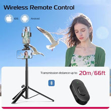 Load image into Gallery viewer, ULANZI MT-70 Extendable Tripod, 63" Selfie Stick Vlog Stand w 2 Phone Clips, Black_252
