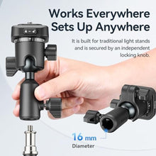Load image into Gallery viewer, ULANZI TH02 Uka Inverted Ball Head Quick Release Metal Ball Head Camera Mount Uka 360 Rotating with Quick Release Plate, 2.5kg/5.5lb Load for Tripod, Monopod, DSLR, Camera, Black_475
