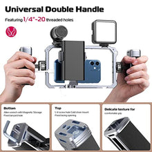 Load image into Gallery viewer, ULANZI Universal Phone Video Rig Kit with Handles, Aluminum Handheld Stabilizer Phone Video Filmmaking Grip for Video Maker Videographer with Cold Shoe for iPhone 16 15 14 13 Mini Pro Max 8 Plus, Black_8438
