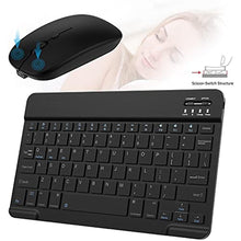 Load image into Gallery viewer, Ultra-Slim Small Bluetooth Keyboard and Mouse Combo Portable Rechargeable Wireless Keyboard for Android Tablet Cell Phone Samsung Smartphone iPhone iPad mini Pro Air 10.2 10.9 11 12.9 13 inch (Black)_6932
