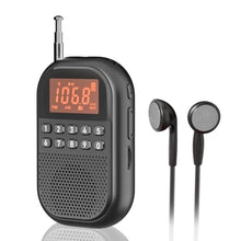 Load image into Gallery viewer, UMUTOO Portable Radio AM FM with Bluetooth, Pocket Radio Rechargeable, Black_1
