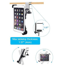 Load image into Gallery viewer, Under Cabinet Tablet Mount for Kitchen [Portable Small Clamp] Kitchen Tablet Holder for Counter Stand, 360 Rotatable Metal Clip, Compatible with 7-11" Tablet Like iPad Pro, Air, Mini, Galaxy, Fire_3311
