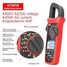 Load image into Gallery viewer, UNI-T UT201R Digital Clamp Meter 4000 Counts Multimeter Auto Range True RMS Clamp Meter DC Current Meter_2066
