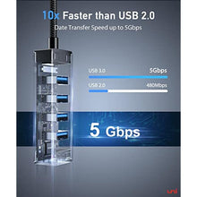 Load image into Gallery viewer, uni USB C to USB Hub 4 FT Slim Type-C to USB 3.0 Splitter Long Cable [Thunderbolt 3/4 Compatible] for MacBook Pro/Air M1, Dell XPS, Surface Laptop 4 | HDD, MIDI Devices, Webcam and More_884
