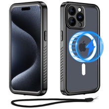 Load image into Gallery viewer, Unitedtime for iPhone 15 Pro Max Case Waterproof Magnetic with Built-in Screen Protector,[Compatible with MagSafe] Shockproof Dustproof Heavy Duty Full Body Protective Cover 6.7 Inch Black_1
