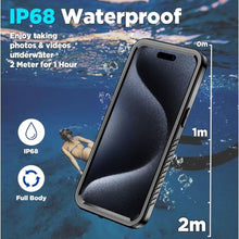 Load image into Gallery viewer, Unitedtime for iPhone 15 Pro Max Case Waterproof Magnetic with Built-in Screen Protector,[Compatible with MagSafe] Shockproof Dustproof Heavy Duty Full Body Protective Cover 6.7 Inch Black_7501
