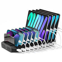 Load image into Gallery viewer, Unitek USB Charging Station for Multiple Devices, Charger Organizer Stand Dock with Dividers, Quick Charge 3.0 Compatible for Smartphone, Tablet, iPad and Other Electronics, QCBlack_1
