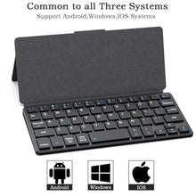 Load image into Gallery viewer, Universal Wireless Keyboards Ultra Light Portable Mini Keyboard with Adjustable Angle Stand &amp; Leather Case,Computer Keyboards Rechargeable Travel Bluetooth Keyboard for iPad Android,Windows and iOS, Black_6107
