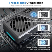 Load image into Gallery viewer, Upgrade Camera Cooling Fan for Sony/Canon/FUJIFILM/Nikon DSLR Cameras Video Shooting Accessories Flexible Adjustment Spring Mount Design Camera Cooling Black_8323
